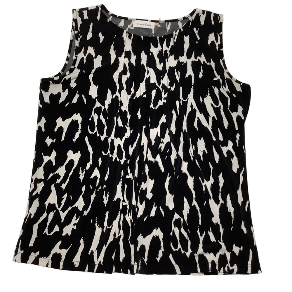 CALVIN KLEIN Pleated Neck Sleeveless Top - Size S - Picture 8 of 11